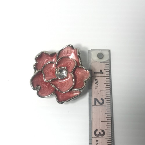 Women's Belt Buckle VTG Pink Rose Flower Power Jeweled .50" Classic Ladies - Picture 7 of 7