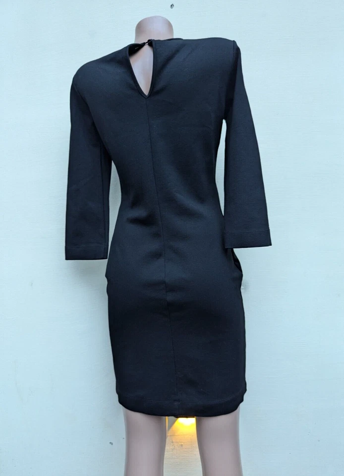 MISS SIXTY Colección Talla S Pequeño Negro Manga 1/2 Bodycon Elástico Mini Vestido Foto 4 de 4