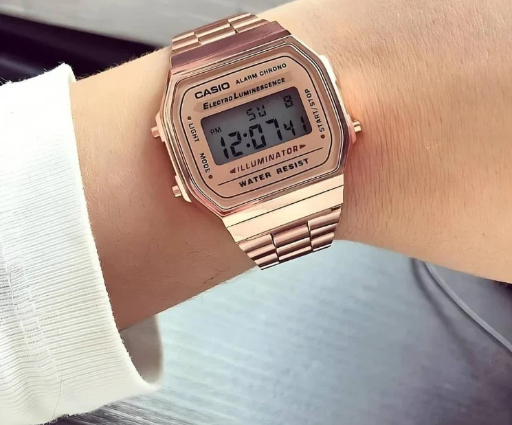Casio A168 Rose Gold Digital Watch Retro Classic Unisex LED Water