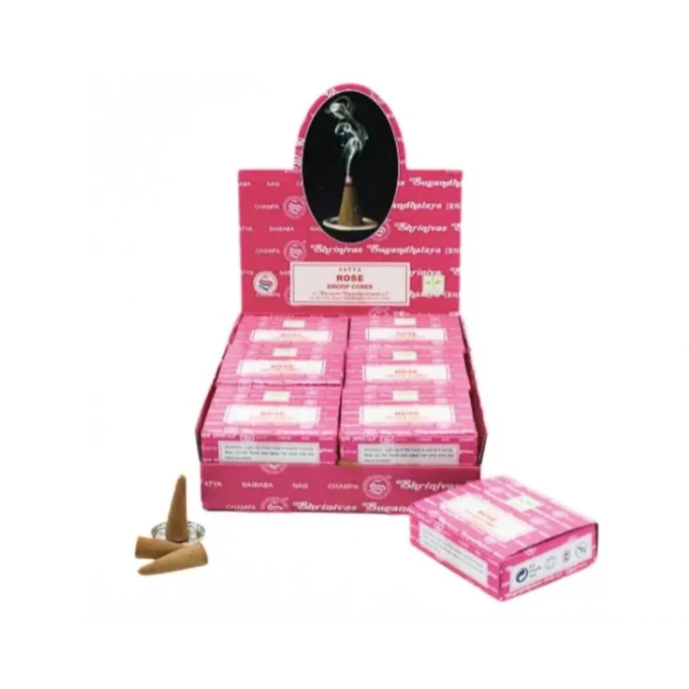 Rose Incense Cones Gift Set – 12 Dhoop Cones & Holder
