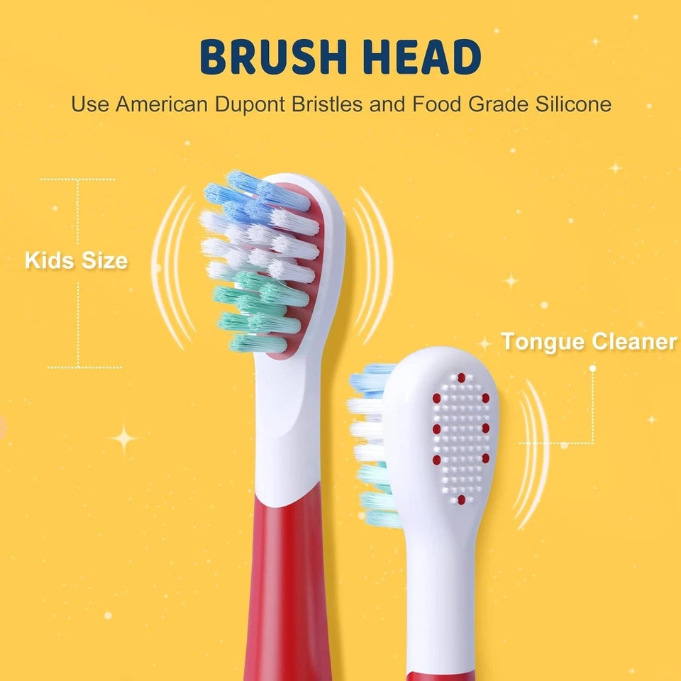 Kids Electric Toothbrush Rechargeable with 2 Brush Heads 3 Modes, 2-Minute Timer - Image 3 of 4