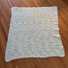 Handmade Crochet Baby Blanket Pastel Multi Color Soft Cozy 36x42  
