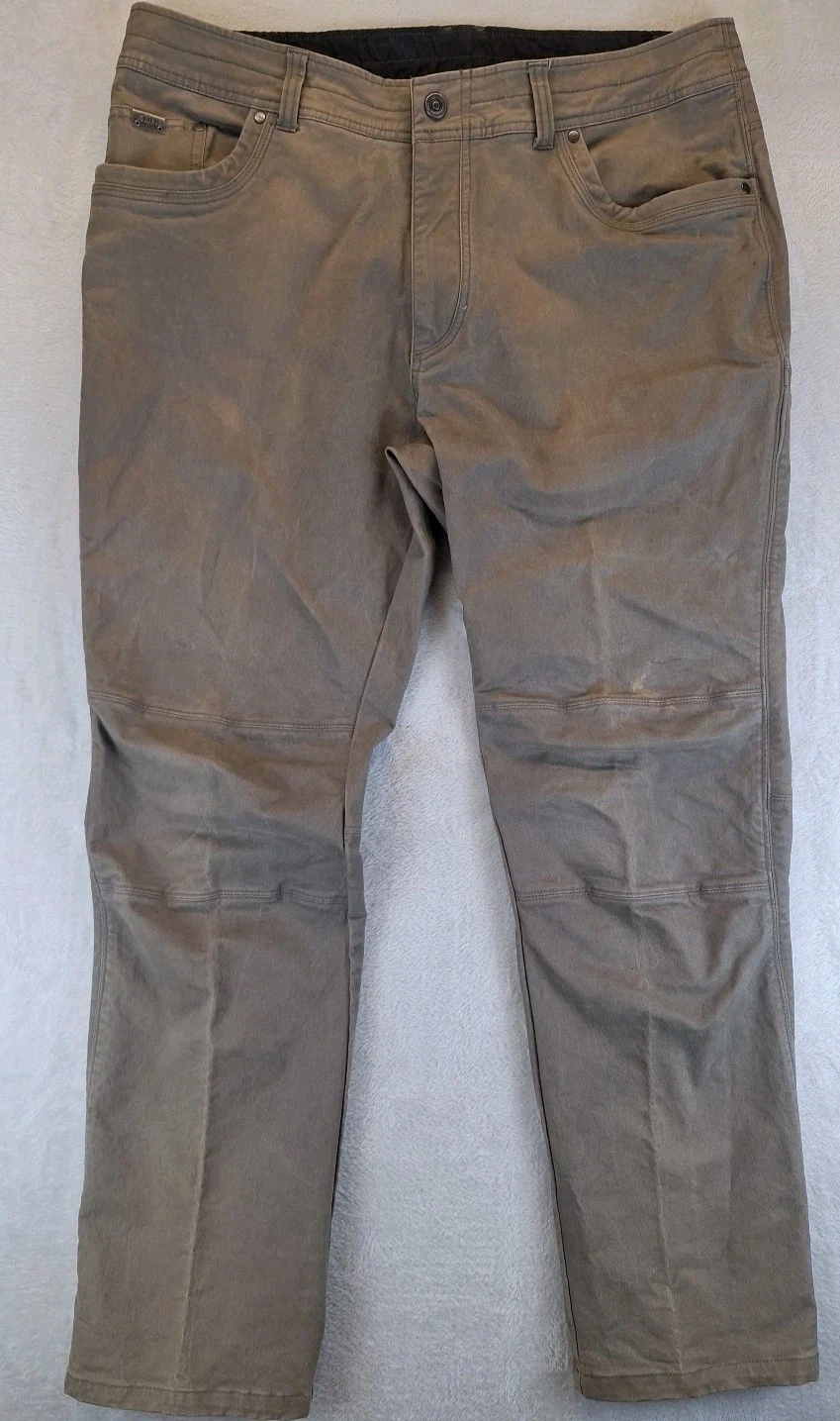Kuhl Rebel Pants Mens 40x32 Brown Saddle Stitch Outdoor Hiking Work Carpenter