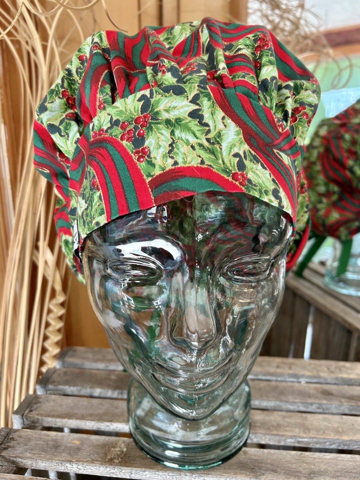 Christmas Bouffant Scrub Hats, Set Of 4 Different Hats, MaryAngel Boutique, USA