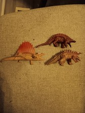Vintage Rubber Lot of 3 1980s Rubber Chinasaur Dinosaurs