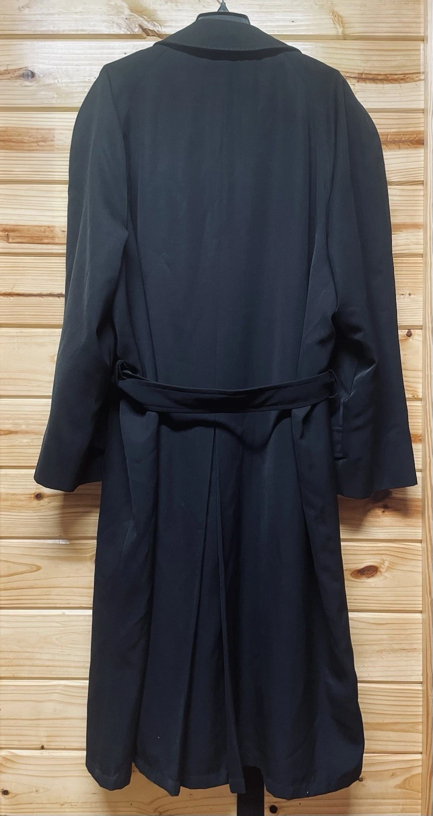 Stanley Blacker VTG Black Trench Coat Mens XXL Wool Lining Dbl Breasted Belt USA - product detail image 11