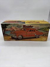 VTG 1950'S MINISTER DELUXE TIN FRICTION PONTIAC CHIEFTAIN TOY CAR ORIGINAL BOX