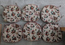 Set of 6 - Vintage Original Ercol Seat Pads Floral Design - Great condition
