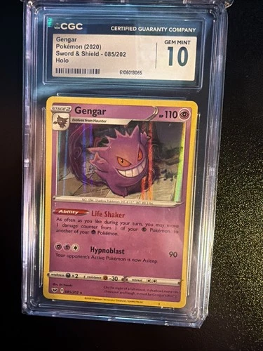 Pokémon Card GENGAR Holo #085 Sword & Shield Base Set CGC 10 GEM MINT