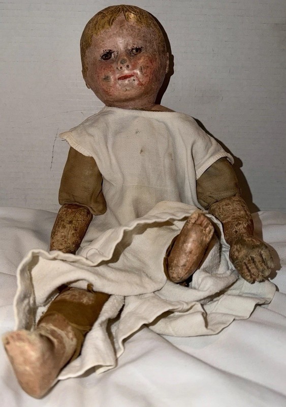 Philadelphia Baby Doll JB Sheppard OIL PAINTED CLOTH Rare Antique Doll