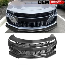 Fits 19-24 Chevy Camaro SS Style PP Bumper Conversion w/ Matte Black Front Lip