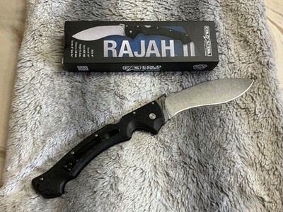 Cold Steel Rajah II AUS-10A Black Plastic Handle Clip Point Lockback Pocketknife