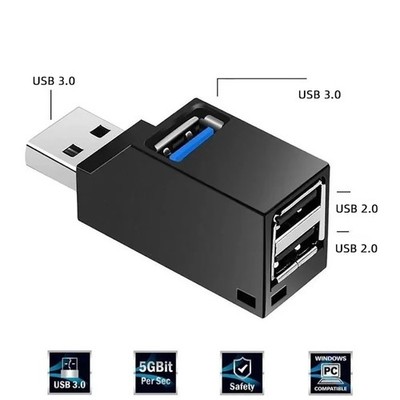 USB 3.0 Car Splitter Multi Port Hub 2.0 Laptop Office USB Charging Data Adapter.