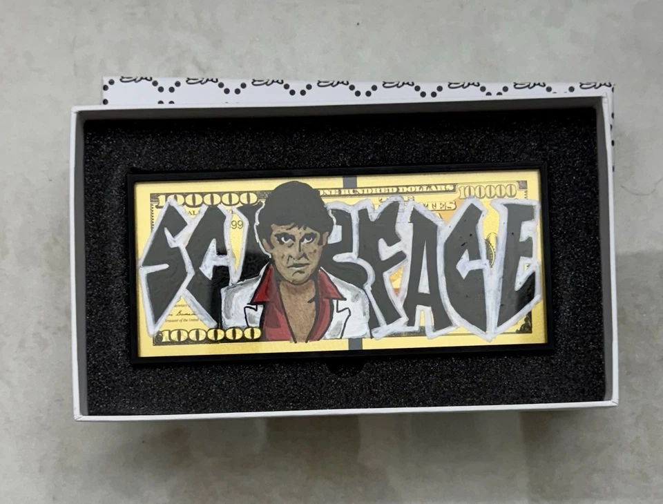 BUFANDA CHAPADO EN ORO Dinero Arte Delantero y Trasero Diseños Personalizados Foto 3 de 4