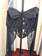 Corset Top Black Renaissance Punk Grunge Coquette Size S