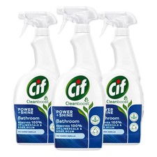 3 x 700ml Cif Power & Shine Bathroom Clean Spray Dirt Streak Remover Cleaner 6.14 per litre