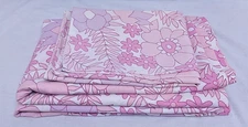 Vintage Dorma Flower Power Single Sheet + Pillowcase Pink - Retro/Campervan