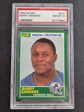 1989 Score Barry Sanders #257 ROOKIE RC - Detroit Lions Hall of Fame - PSA 8...