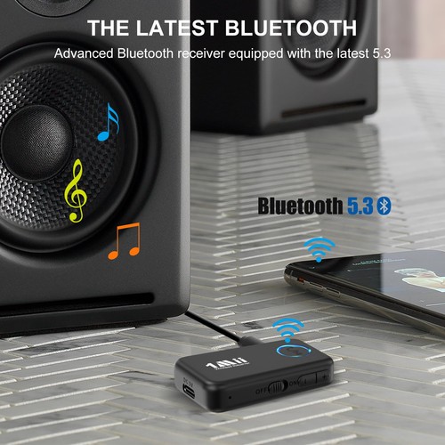 Bluetooth 5.3 Music Receiver for Car/Home Stereo, Aux Bluetooth Adapter for C... - Afbeelding 4 van 8