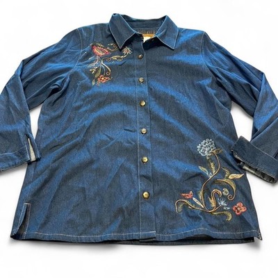0114 Vintage Koret city blues Denim Button Down Top