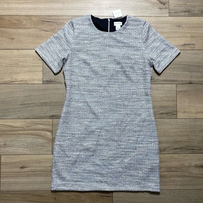 Club Monaco Womens Textured Short Sleeve Lined Dress Size Large Gray Mix