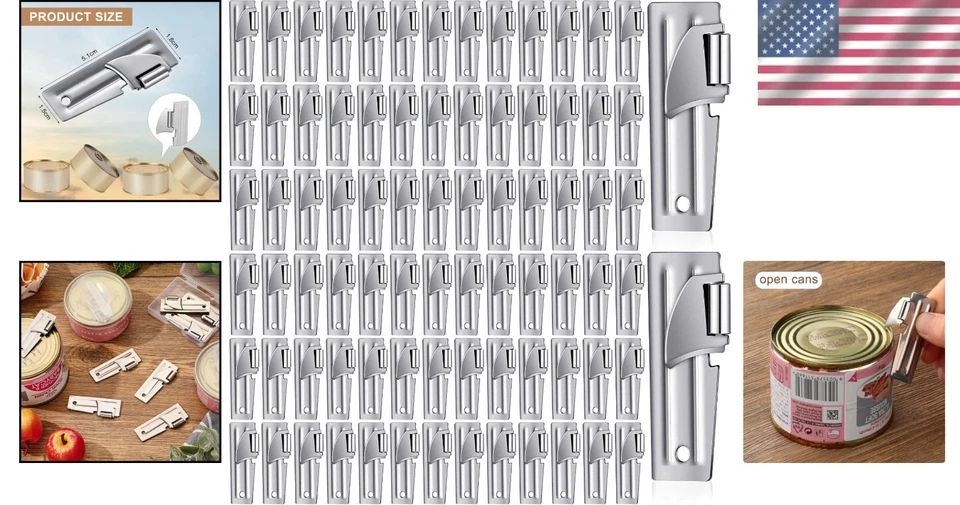 80-Piece Stainless Steel Manual Can Openers – Perfect for Camping Essentials - Image 2 of 4