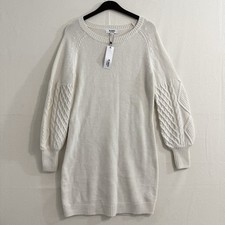 NWT BB Dakota Sweater Mini Dress Women's Small Ivory Cable Knit Retail $99