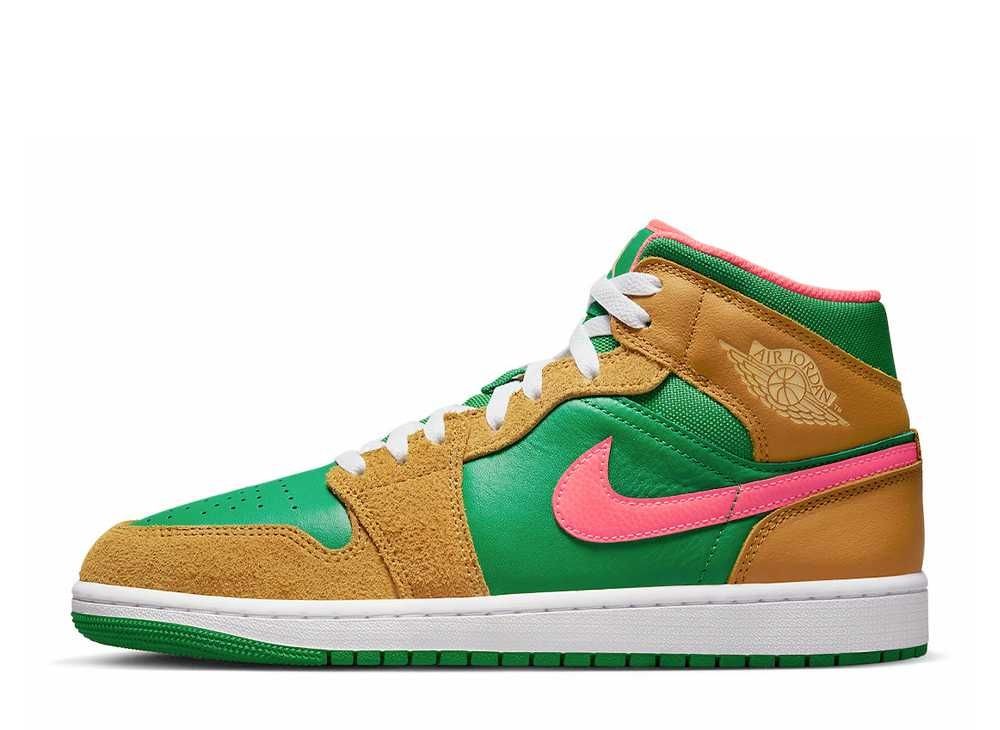 Nike Air Jordan 1 Mid Wheat Watermelon DS Deadstock Sneakers