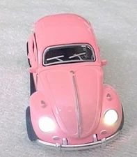 2025 Pink Classic VW BEETLE Car With LIGHTS, SOUND & Pull Back Motor Doors Open