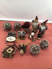 Lots of 13 Country Ornaments Cottagecore Mixed Christmas Decor Farmhouse