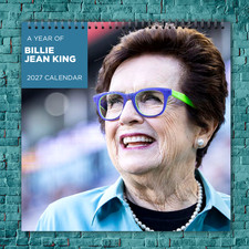 Billie Jean King  2027 Wall Calendar 12 Month Celebrity Photo Fan Collectible