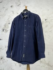 Vintage Timberland Navy Corduroy Button-Up Shirt Size L - XL