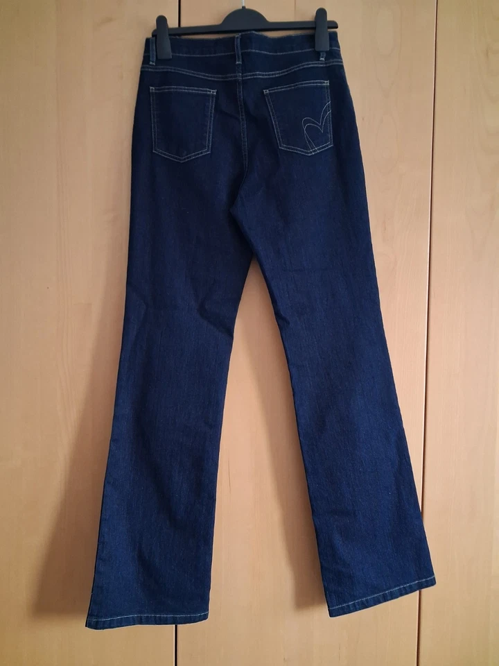M&S Per Una Womens Dark Blue High Waist Flare Jeans Unworn 10 Long excellent con - Image 3 of 4