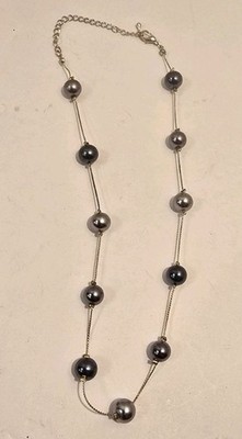 Vintage Carolee Gray Pearl Illusion Necklace 16'' (Fas-266)
