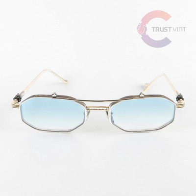 CHROME HEARTS SHE'S MINE I'M DONE Hexagon Frame Eyewear Glasses Silver Japan