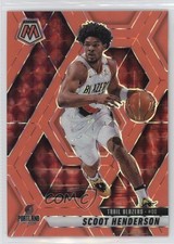 2024-25 Panini Mosaic Fluorescent Red Prizm 74/75 Scoot Henderson #165 1py9