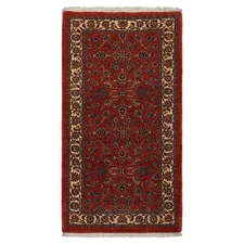 3'5''x6'3'' Hand Knotted Wool & Silk Orange Bidjaar 300 KPSI Plush Pile Area Rug