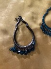 dark teal green stone ring earrings — photo 4