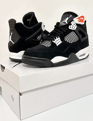Free Shipping  Jordan 4 ''White Thunder'' Retro Men's Mid-Top Basketball Shoe