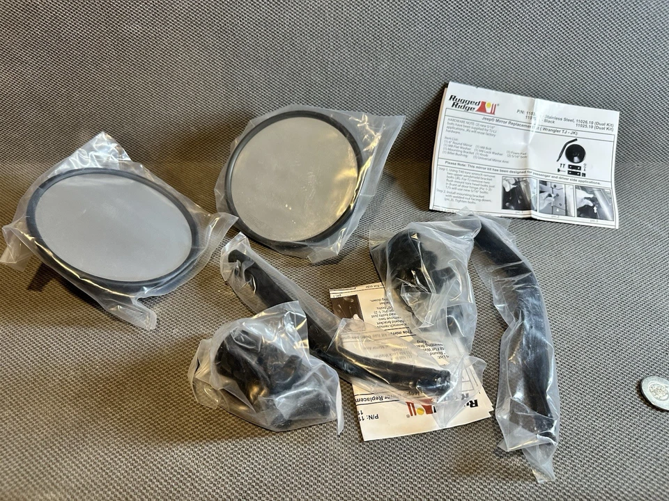 Kit de espejo retrovisor lateral de liberación rápida Rampage Products 7619 para Jeep Wrangers 1 par Foto 4 de 4