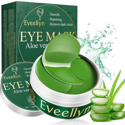 Augenpads, 60Pcs Augenpads Gegen Augenringe, Aloe Vera Eye Pads, Hyaluronsäure A