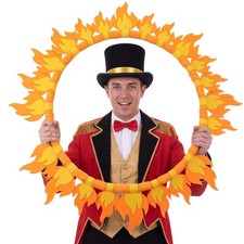 27 in Fun Halloween Circus Fire Ring Hoop 27 inch, Mainly Yellow