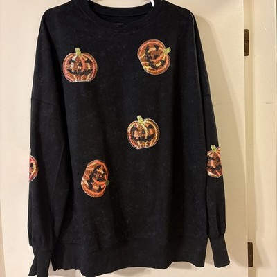 Trendsi Sequin pumpkin oversized sweatshirt - Premium Quality