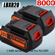 2PACK 20V MAX Lithium-ion Battery for Black and Decker 20 Volt 8.0Ah LBXR20 LB20