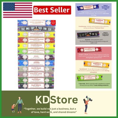 Incense Sticks Variety Pack 12 Vials 140+ Natural Handrolled Fragrance
