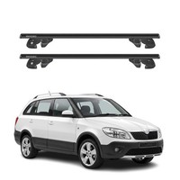 DachträGer GrundtäGer FüR Skoda Fabia Scout 2009-2014 Alu 90Kg TÜV Schwarz 2Tlg