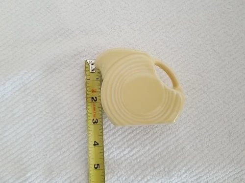 Vintage Fiestaware Teeny Tiny Mini Disk Pitcher Creamer 3" Light Yellow Old Logo
