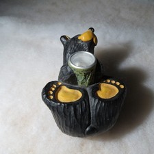 Two Bearfoots Bears "Miles and Constance" Candle Holders Big Sky Carvers