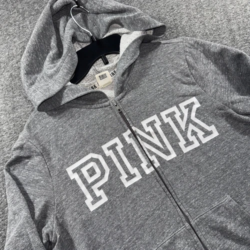UNDERCOVER Felpa con cappuccio PINK by VICTORIA'S SECRET (2019) ufficiale donna full zip grigia taglia L