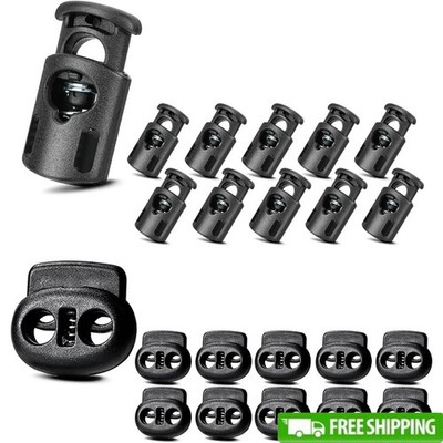 20PCS Cord Locks Spring Loaded Toggle Clips Drawstrings Bags Shoes DIY New
